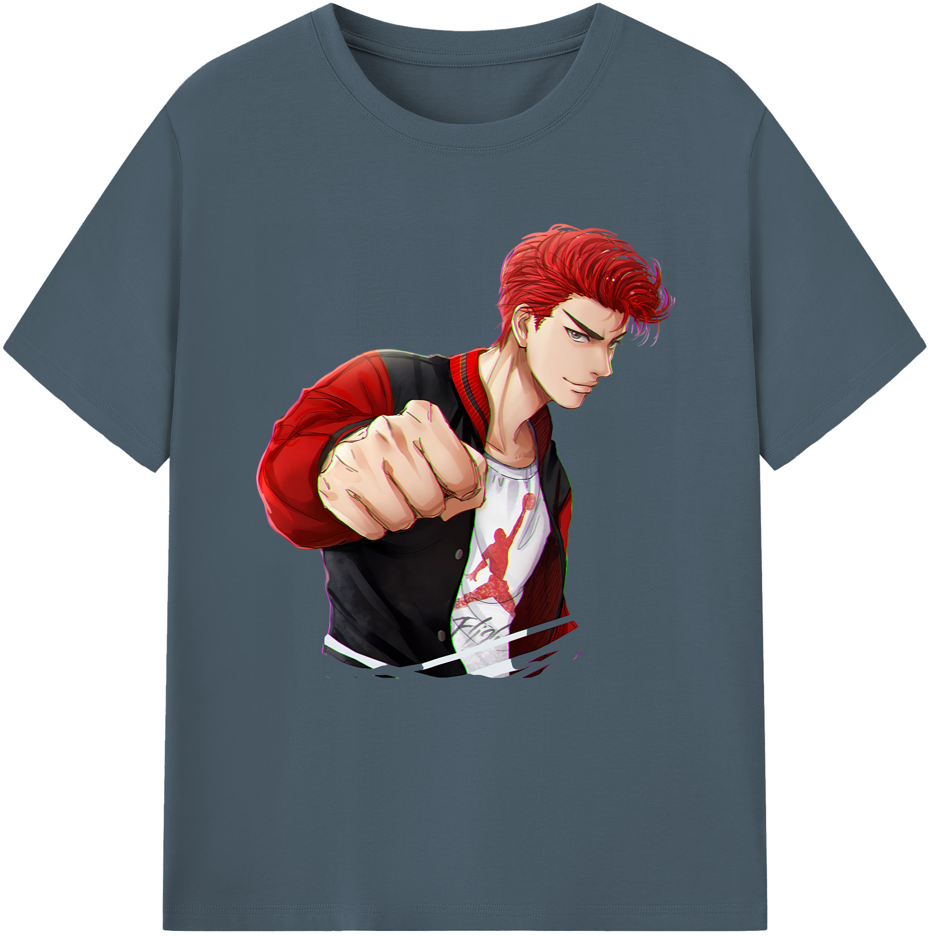 SLAM DUNK／スラムダンク 綿100％半袖Tシャツ（フロントプリント）